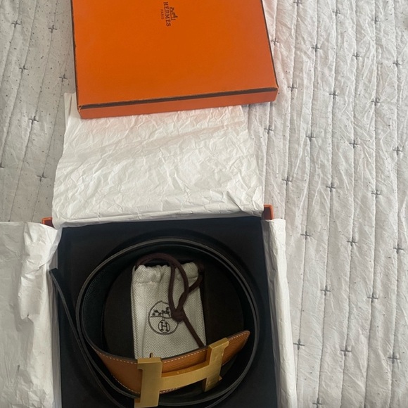 AUTHENTIC HERMES BELT  USED IN GREAT CONDITION size 38 reversible - Picture 4 of 9